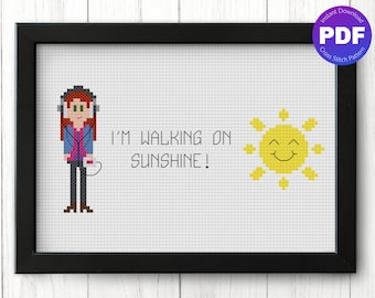 Patrón de punto de cruz inspirado en lo sobrenatural - Charlie caminando sobre el sol - Descarga instantánea PDF