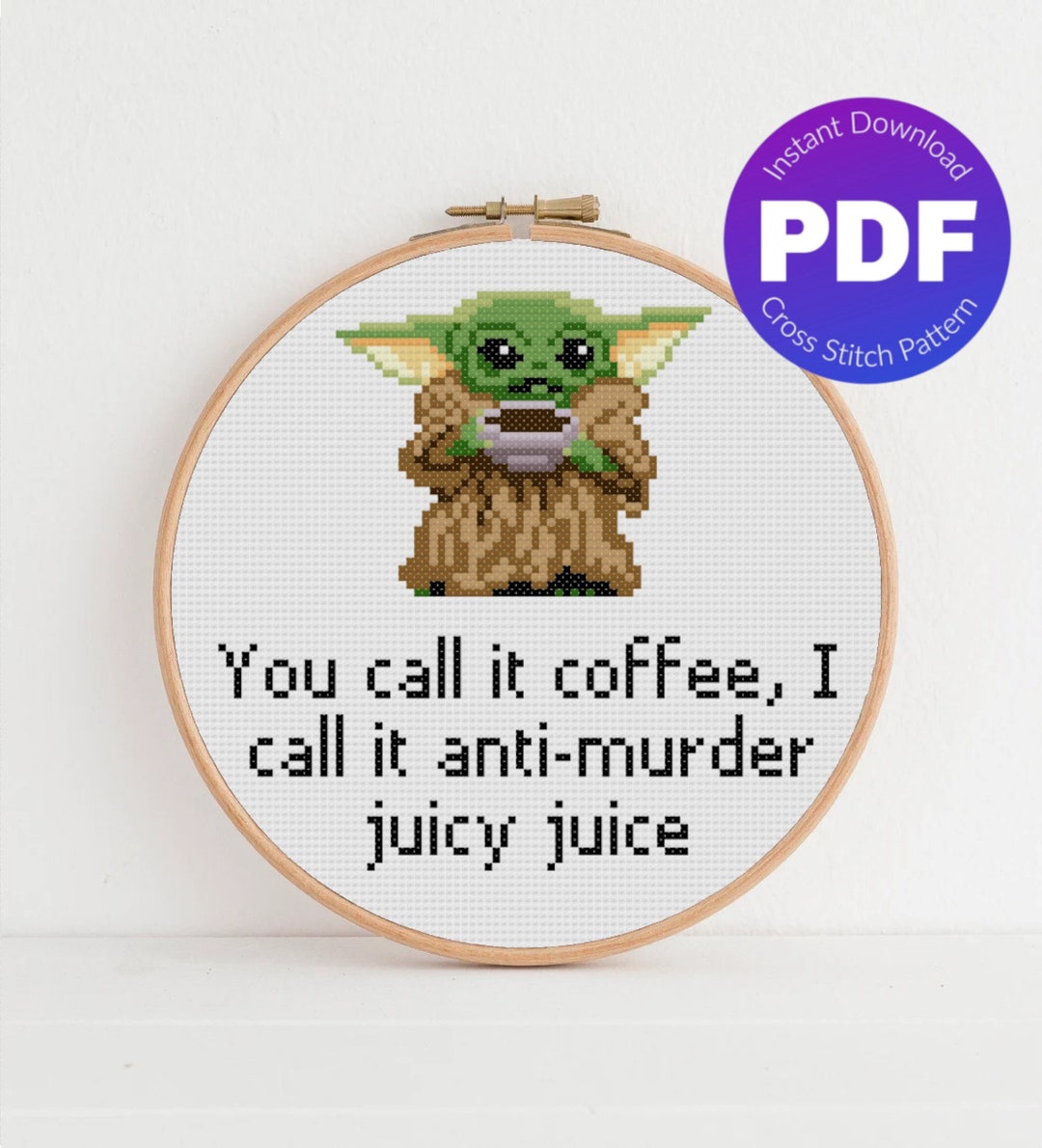 Coffee Cross Stitch Pattern - Coffee Quote - PDF Instant Download - Etsy