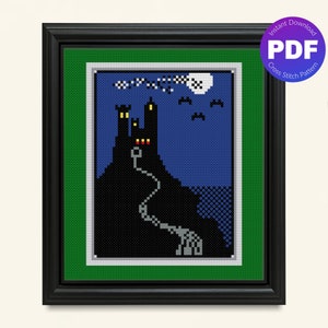 Gaming Kreuzstichmuster - Solitär Castle Deck, 1990er Jahre Computerspiel - PDF Instant Download