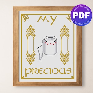 Lustiges Badezimmer Kreuzstich Muster - My Precious TP - PDF sofort-Download