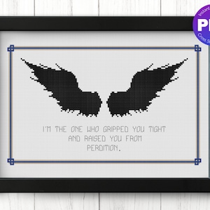 Supernatural Inspired Cross Stitch Pattern - Castiel Quote - PDF Instant Download
