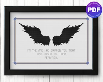 Supernatural Inspired Cross Stitch Pattern - Castiel Quote - PDF Instant Download