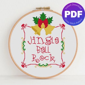 Weihnachten Kreuzstich Anleitung - Jingle Bell Rock - PDF Sofort Download