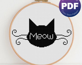 Acheter Kit De Point De Croix Motif Chat, Cerceau De Broderie, Kit De Pratique De Point De Broderie, Décoration De La Maison