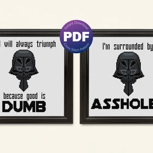 Sci-Fi Parody Cross Stitch Pattern, TWO Quotes Included - Funny Quotes - PDF Instant Download