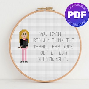Buffy the Vampire Slayer Inspired Cross Stitch Pattern - Buffy vs Dracula Quote - PDF Instant Download