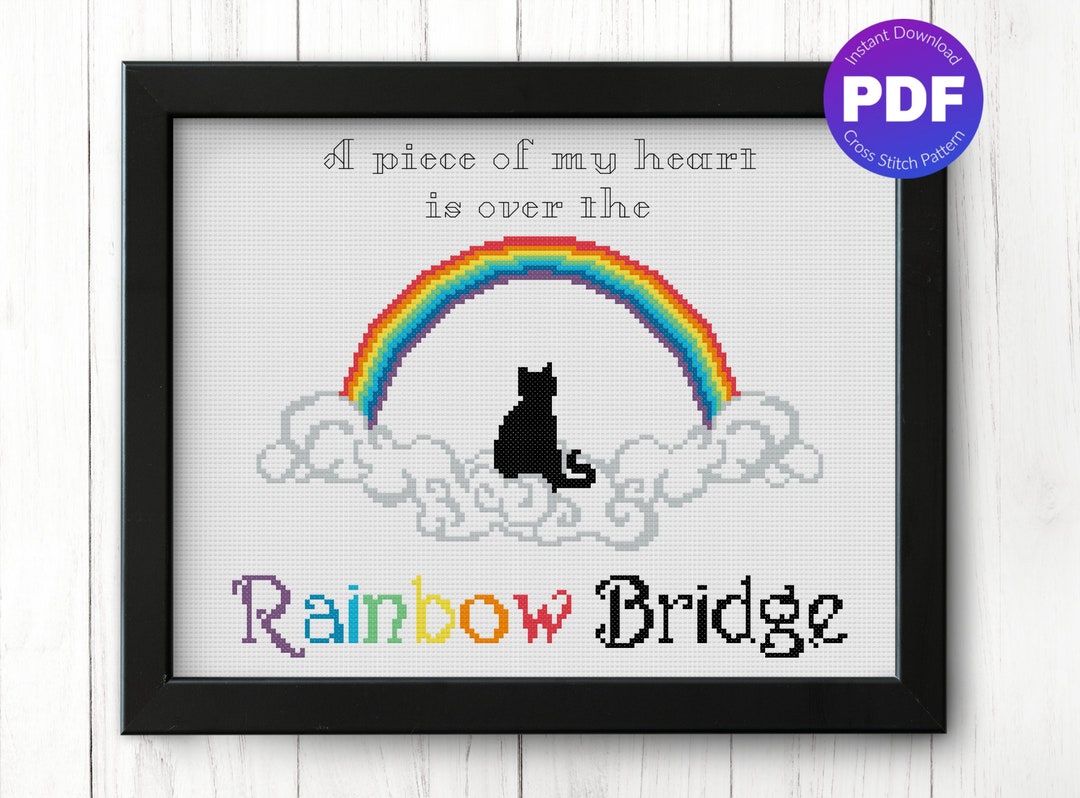Cat Pet Memorial Keepsake Cross Stitch Pattern, Personalization
