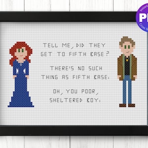 Supernatural Inspired Cross Stitch Pattern - Rowena and Dean Quote Fifth Base - PDF Instant Download