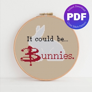 Buffy the Vampire Slayer Inspired Cross Stitch Pattern - It Could Be Bunnies - PDF instant download
