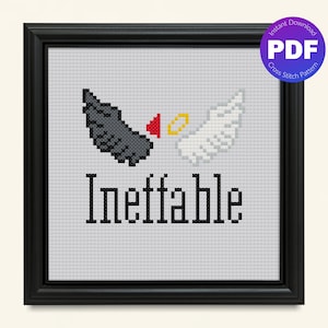 Angel and Demon Mini Cross Stitch Pattern - Wings, Demon, Angel - PDF Instant Download