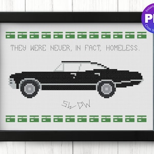 Supernatural Inspired Cross Stitch Pattern - The Impala - PDF Instant Download