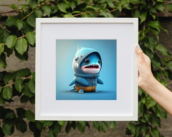 Cute Baby Shark Kids Art - Digital Download