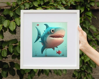 Cute Baby Shark Kids Art - Digital Download