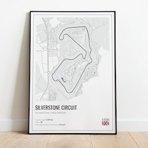 Formula 1 Silverstone Circuit, Formula 1 Wall Art, F1 Track Poster, Great Britain Grand Prix, Formula 1 Print, Gifts for Him or Her