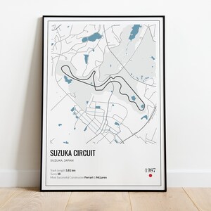 Formula 1 Suzuka Circuit, Formula 1 Wall Art, F1 Track Poster, Japanese Grand Prix, Formula 1 Print, Gifts for Him or Her
