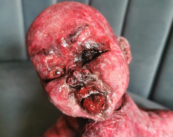Haunted vintage baby doll LUCIAN Halloween horror art