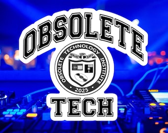 Obsolete Tech Sticker, CRT, VCR, Floppy Disks, Retro Humor, Old School Enthusiasts