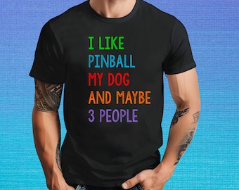 Funny Dog and Pinball Retro Gaming Shirt, Gildan Soft Style Tee, Animal Lover Gift, Dog Mom, Dog Dad, Dog Lover