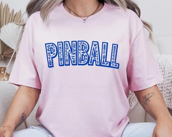 Artistic Pinball Graphic Tee, Gildan Soft Style Tee, Retro Arcade Gaming Shirt, Coin Op Apparel
