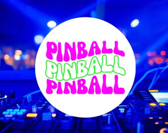 Retro Pinball Vinyl Sticker, Tri-Color Arcade Decal, Laptop Water Bottle Art, Birthday Gift, Add Some Retro Arcade Flair to your Gear