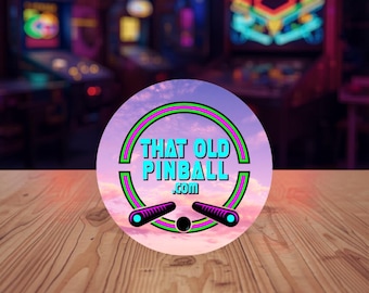 That Old Pinball Logo Sticker, Retro Arcade Gamer Decal, Birthday Gift, Collectable, Pinball Enthusiast Gift
