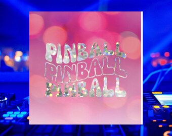 Pink Holographic Pinball Sticker, Retro Arcade Gamer Decal, Laptop Vinyl, Pinball Lover Gift