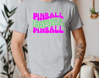 Retro Pinball Arcade Gamer T-Shirt, Minimalist Player Apparel