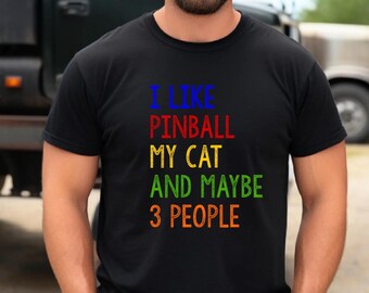 Retro Pinball Cat Lover Shirt – Unisex Arcade Gamer Tee