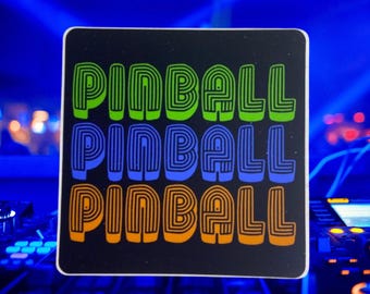 Retro Pinball Sticker, Vintage Arcade Art, 70's Design, Birthday Gift, Add Some Retro Arcade Flair to your Gear