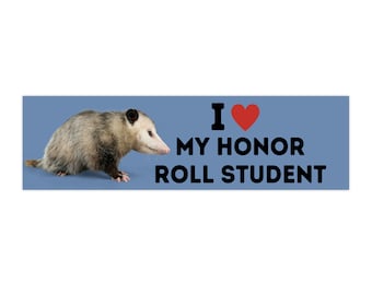 I love My Honor Roll Student - Funny Sticker - Hydroflask Sticker - Bumper Sticker - 11.5" x 3"