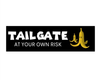 Tail At Your Own Risk Mario Inspired Funny Sticker - Hydroflask Sticker - Bumper Sticker - 11.5" x 3"