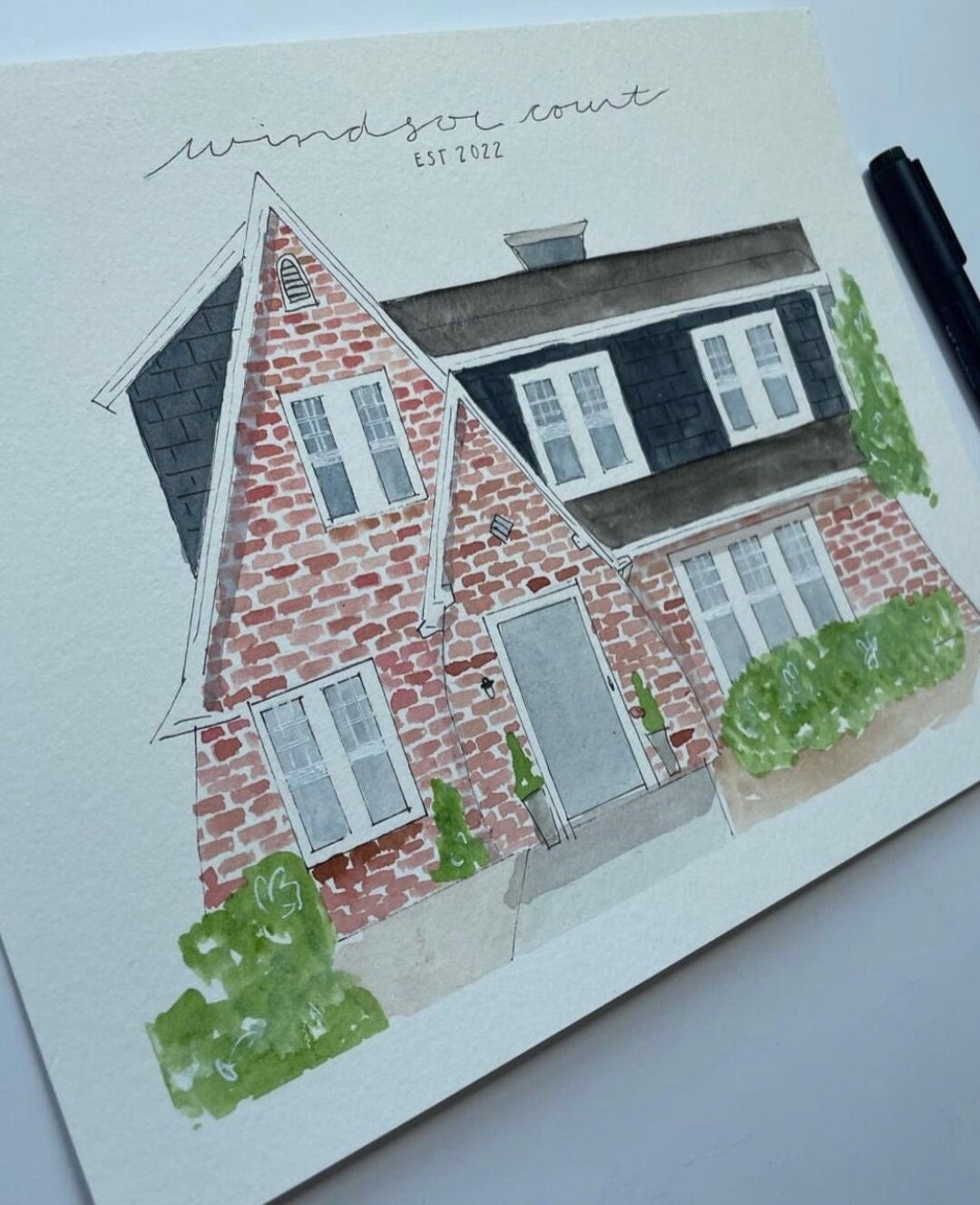 Custom Watercolor Home Portrait, Housewarming Gift - Etsy