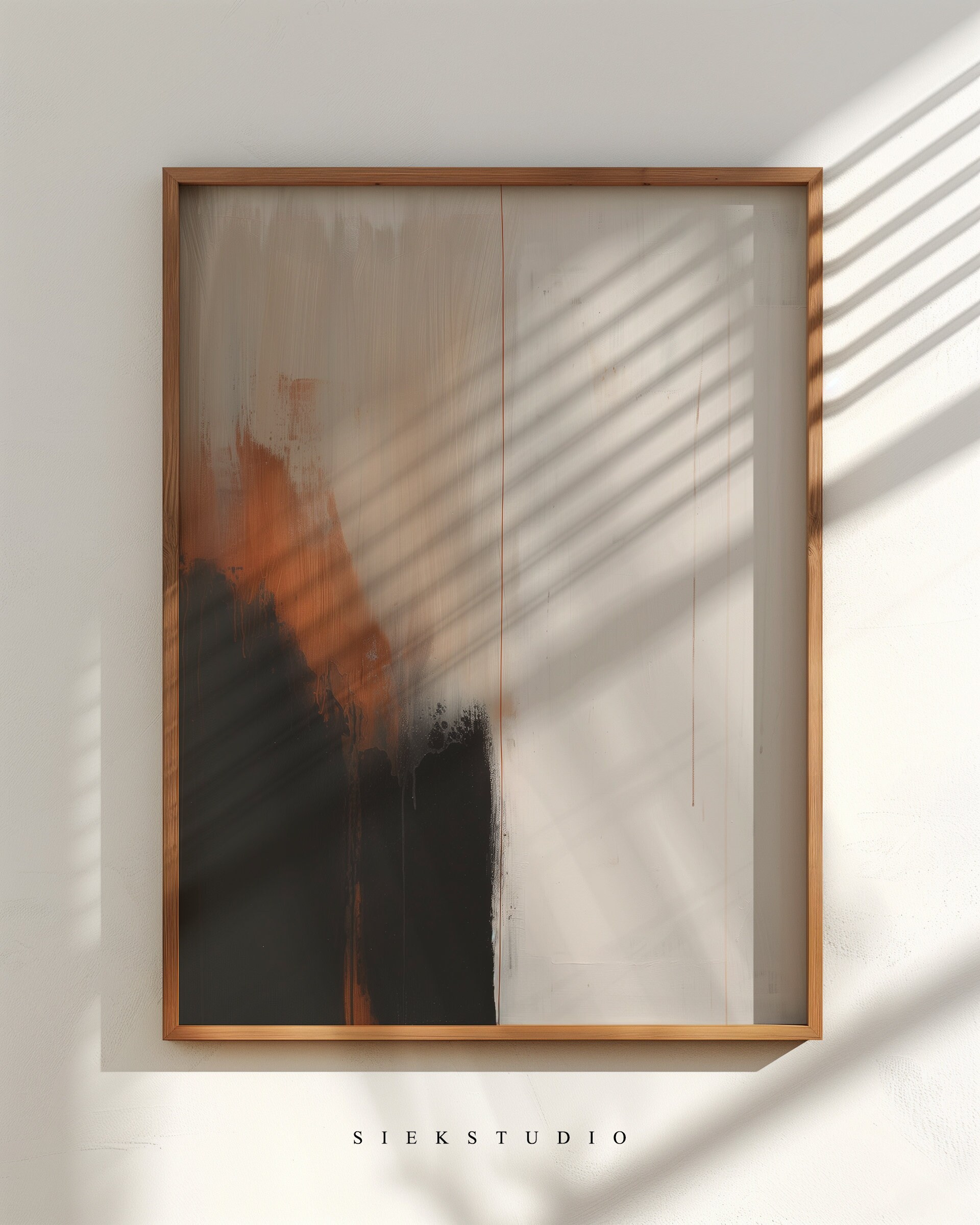 Neutral Earth Tone Abstract Art Print Modern Geometric Minimalist Wall ...