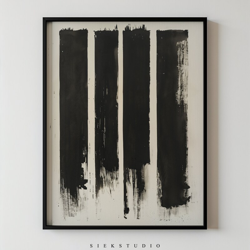 Black and White Line Wall Art Abstract Painting White And - Etsy