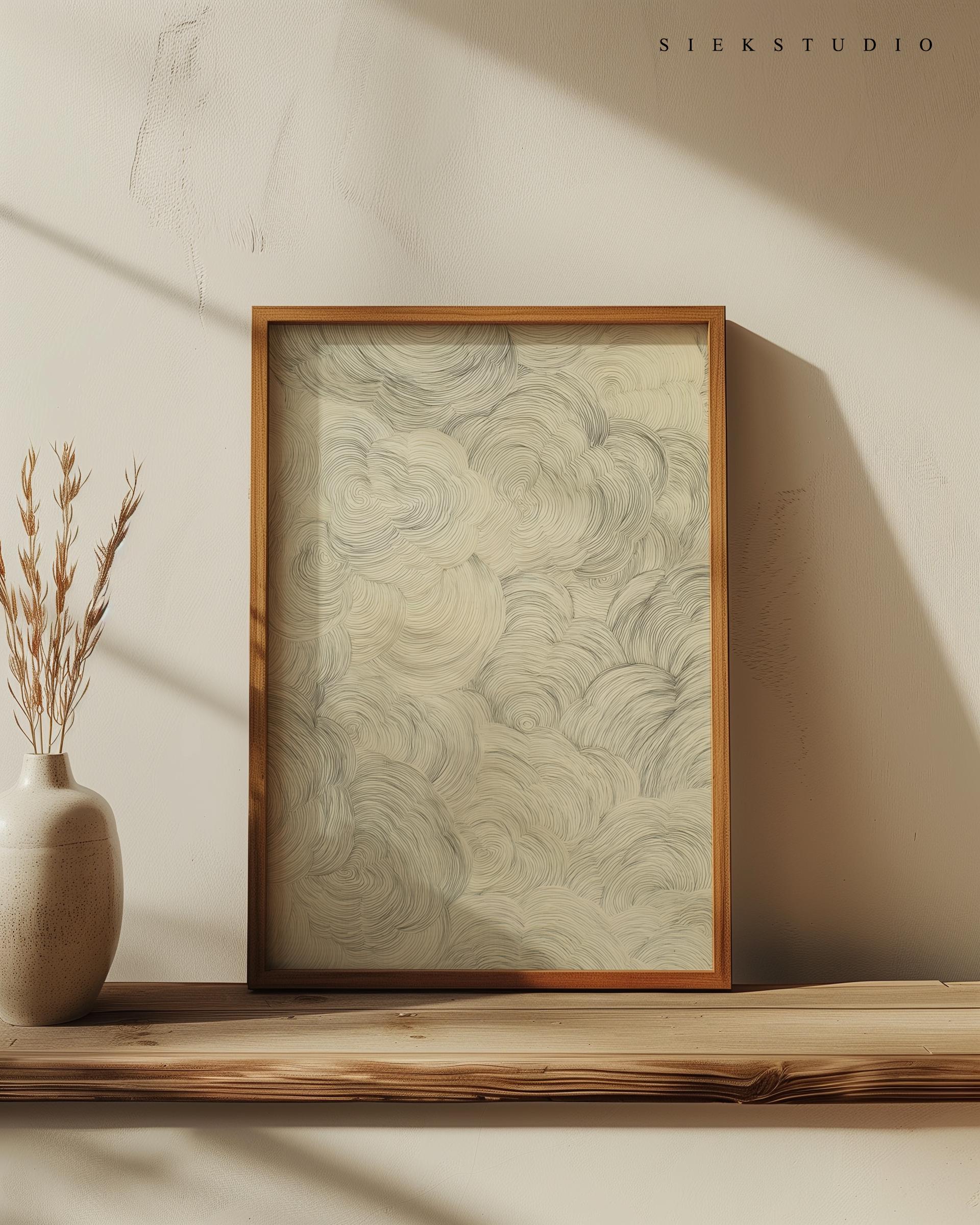 Modern Abstract Minimalist Printable Neutral Linework Pattern Wall Art ...