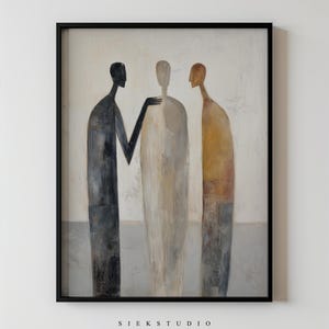 Abstract Figures Art, Human Connection Art, Minimalist Wall Art, Contemporary Painting, Modern Figurative Print Digital Download Home Decor