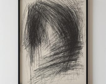 Abstracte zwarte lijntekeningen, moderne schets krabbel kunst aan de muur, minimalistische zwart-wit kunstwerken, expressief abstract decor, tekening neutrale inkt