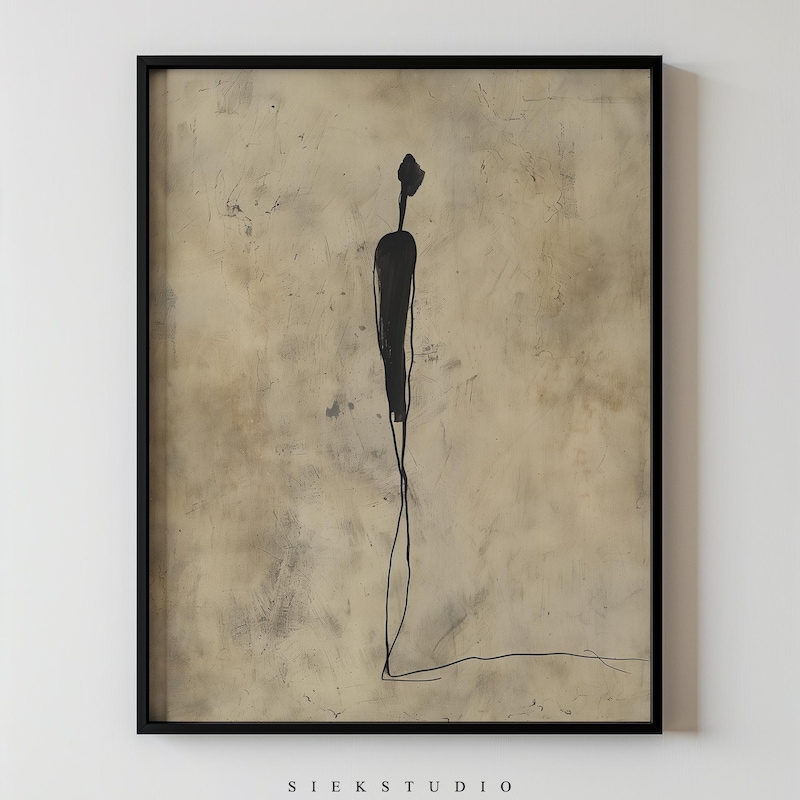 Black Figure Abstract Art - Etsy