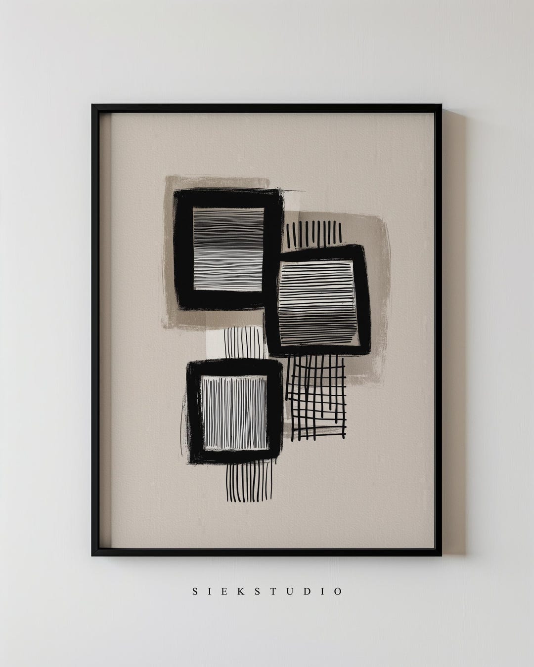 Photo inspiration: Visual Reference: Minimalist Abstract Bold Shapes Block Wall Art Modern Black And