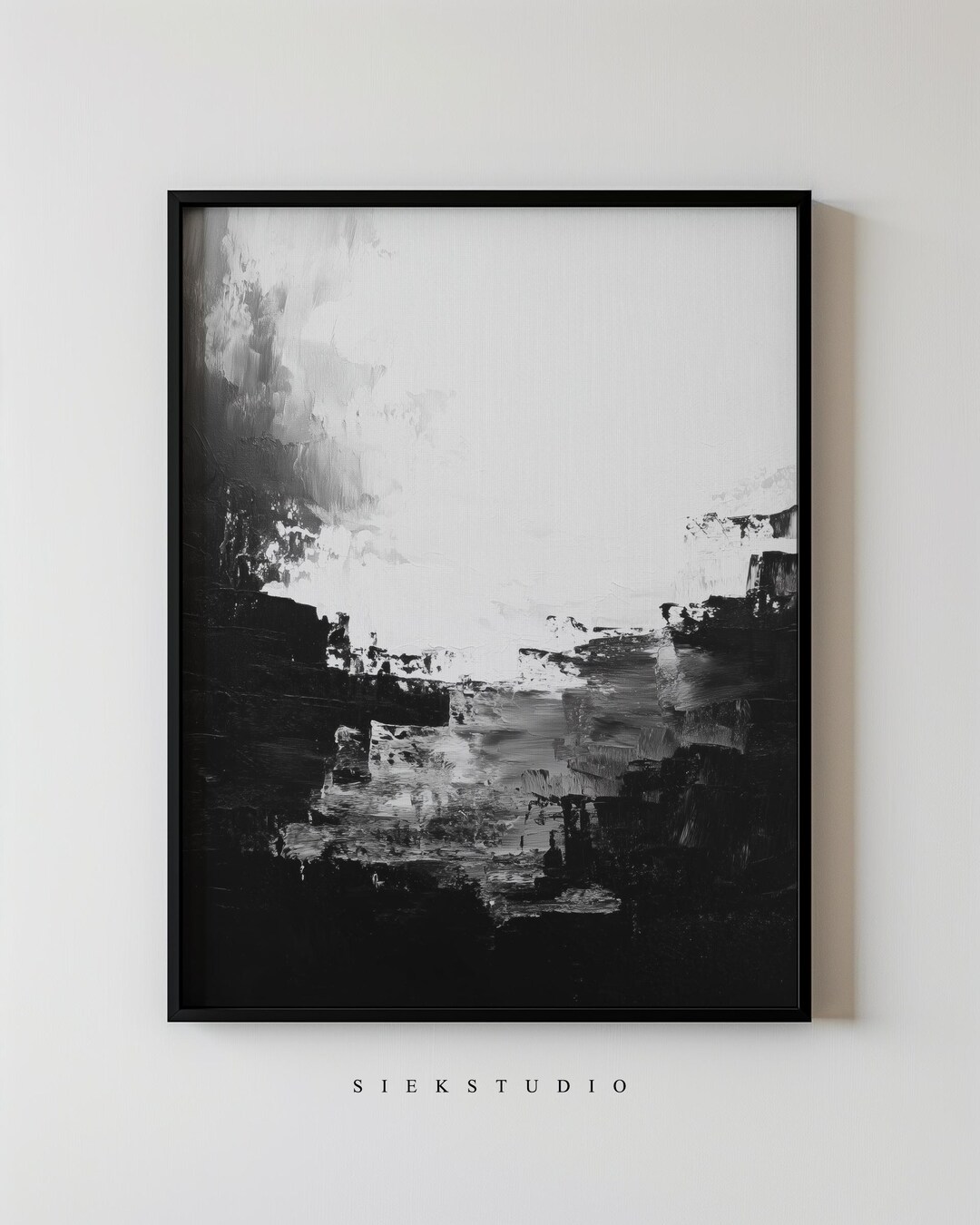 Black and White Abstract Art, Modern Textured Wall Printable Minimalist ...