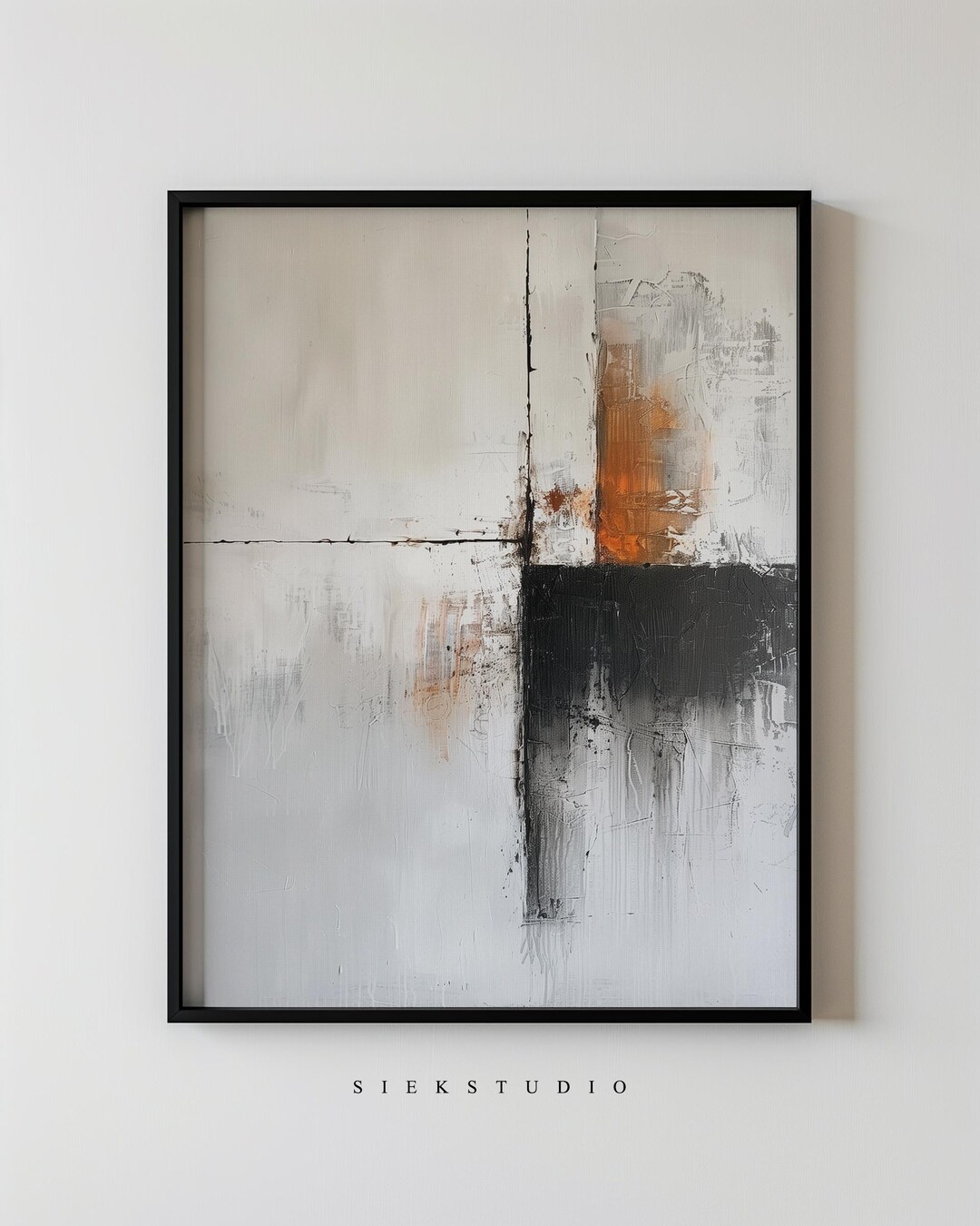 Modern Minimalist Abstract Expressionism Art Black, White and Orange Geometric Wall Art Large Abstract Printable Download Contemporary Decor - Etsy Japan