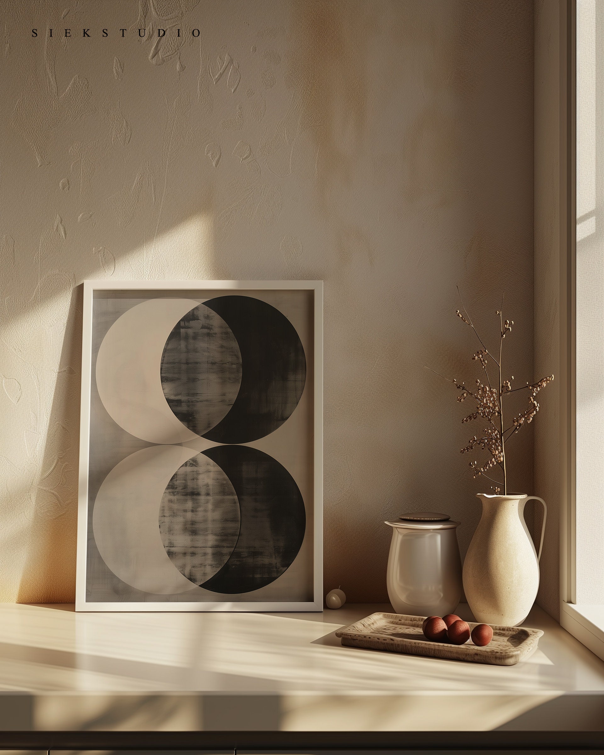 Modern Abstract Geometric Art Print Black and Gray Minimalist Wall Art ...