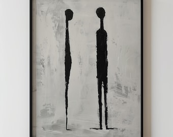 Abstract Figurative Wall Art Minimalist Black and White Art Human Silhouette Printable Large Printable Modern Decor for Contemporary Spaces