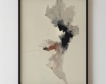 Abstract Soft Figure Art Print, Contemporary Earthy Tone Minimal Silhouette Artwork, Neutral Modern Bedroom Wall Decor, Digital Download 914