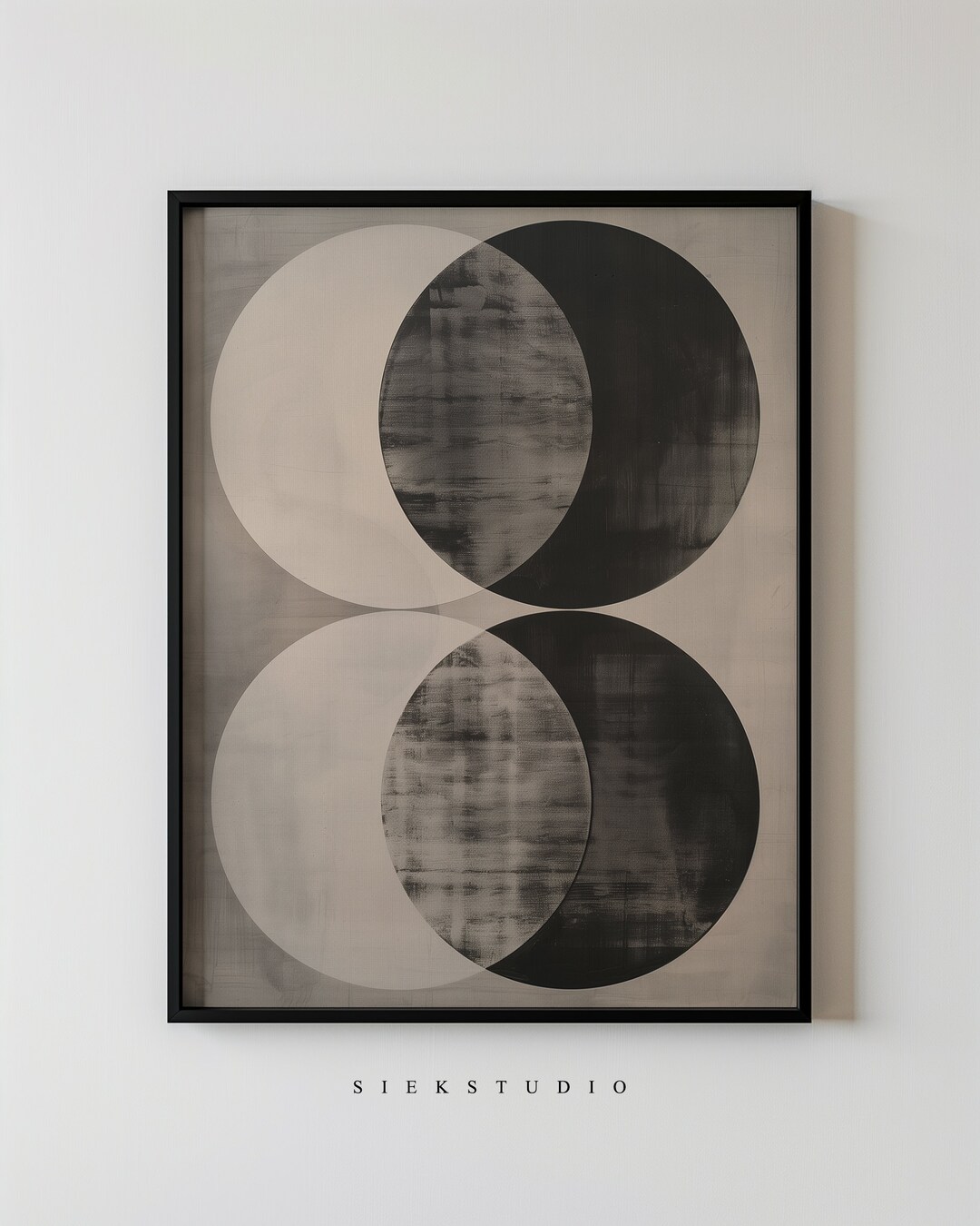 Modern Abstract Geometric Art Print Black and Gray Minimalist Wall Art ...