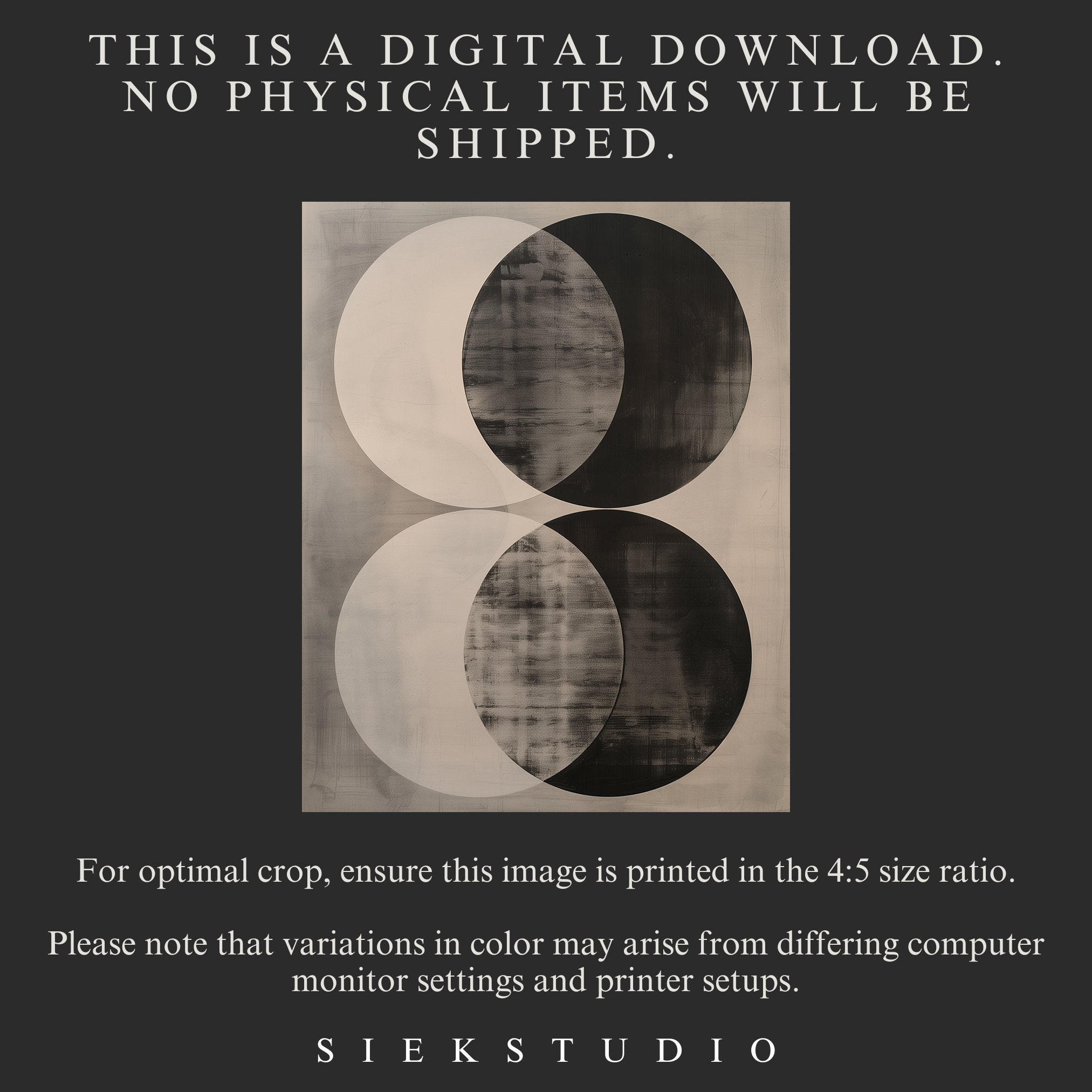 Modern Abstract Geometric Art Print Black and Gray Minimalist Wall Art ...