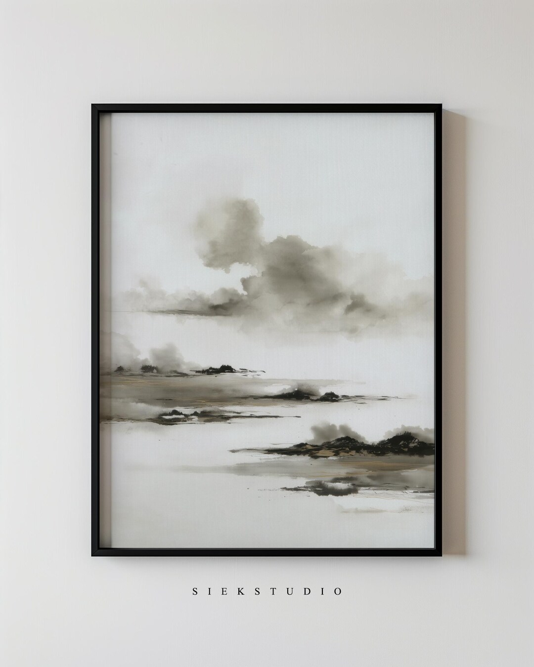 Neutral Ink Wash Landscape Art Printable Minimalist Japanese Painting ...