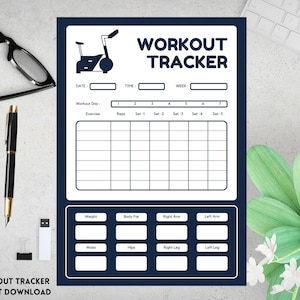 Editable Fitness Tracker Template, Minimalist Workout Planner, Exercise Daily Planner, Editable Fitness Tracker ,Printable Log Bundle