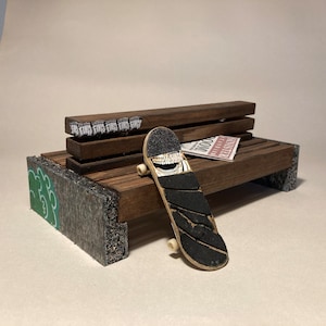 BOGOF BENCH - Realistic Fingerboard Street Obstacle in Recycled Plastic & Wood
