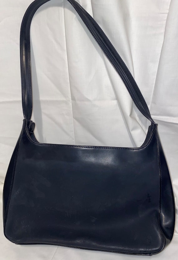 Liz Claiborne Medium Faux Leather Blue Barrel Shou